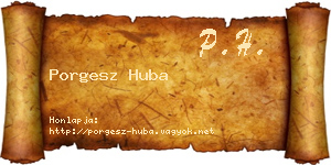 Porgesz Huba névjegykártya